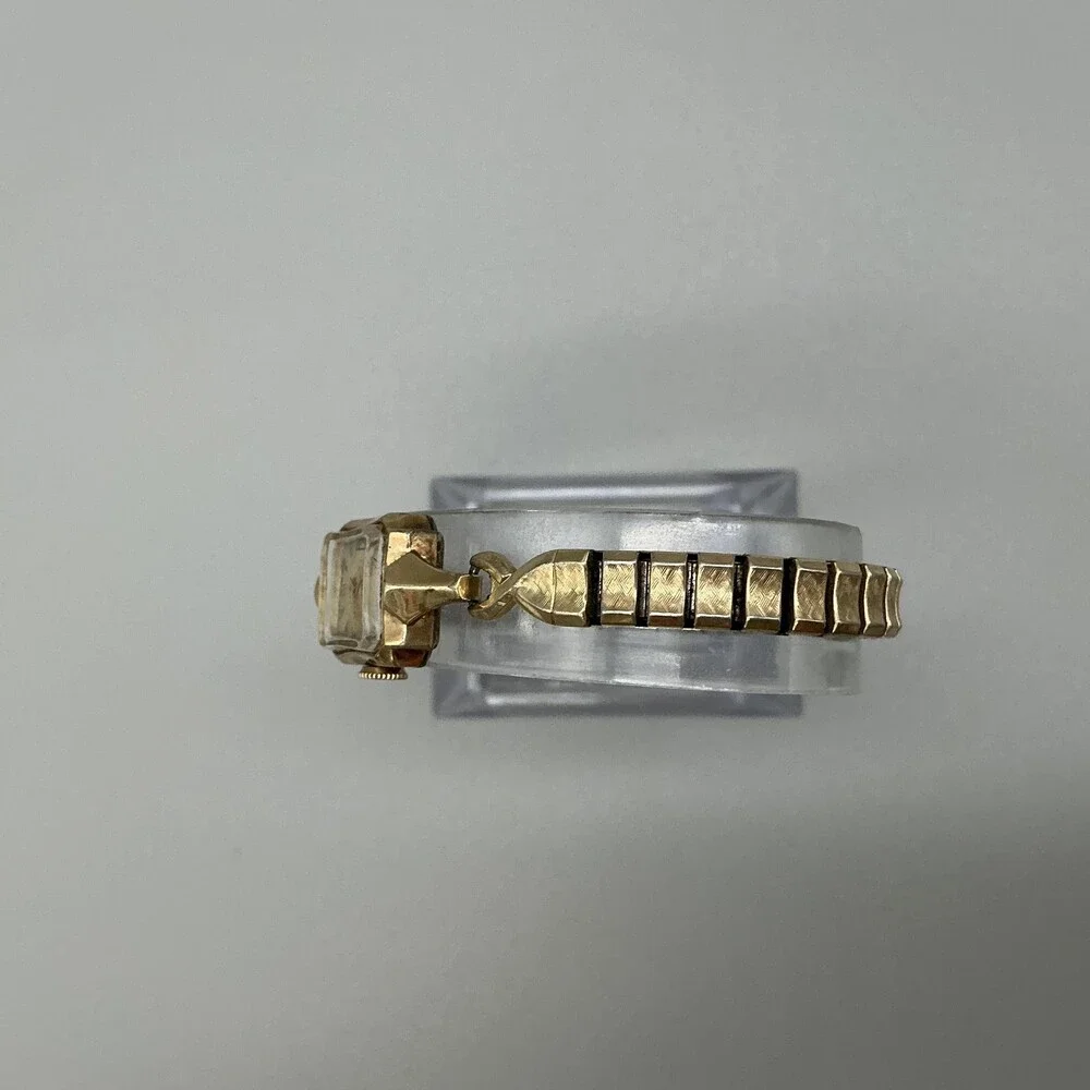 Vintage Bulova Womens Watch 14mm Champagne Dial 10K RGP Stretch Manual Wind